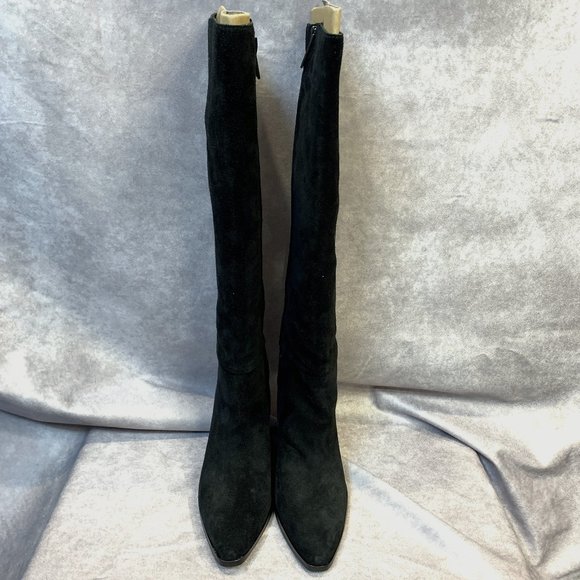 SAM EDELMAN NEW ANNABEL BLACK SUEDE BOOTS, NEW IN REPLACEMENT BOX - Picture 1 of 10
